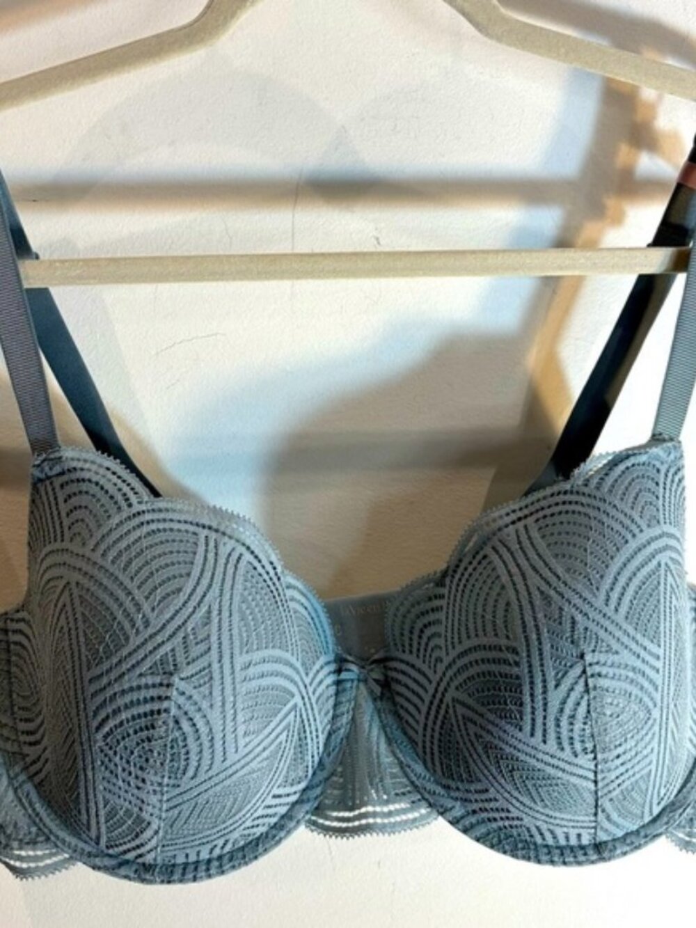 LA VIE EN ROSE Sz 40C Underwire Padded Art Deco Style Overlay NEW WITH TAG